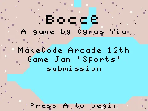 Bocce start screen